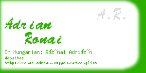 adrian ronai business card